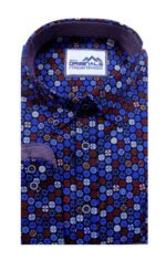 Πουκάμισο Μακρυμάνικο Μοτίβο Μπορντό Μεγάλα Μεγέθη  / Υπερμεγέθη GCM 4018 445