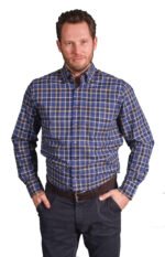 Πουκάμισο Μακρυμάνικο Καρό Μπλε Μεγάλα Μεγέθη  / Υπερμεγέθη GCM 4035 600
