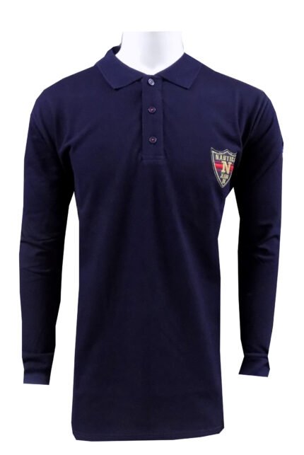 Μπλούζα Μακρυμάνικη Πικέ Σκούρο Μπλε Μεγάλα Μεγέθη / Υπερμεγέθη CRG 99555