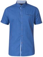 Πουκάμισο Κοντομάνικο Μοτίβο Μπλε Μεγάλα Μεγέθη / Υπερμεγέθη KS10103