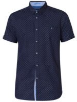 Πουκάμισο Κοντομάνικο Μοτίβο Σκούρο Μπλε Μεγάλα Μεγέθη / Υπερμεγέθη KS10104