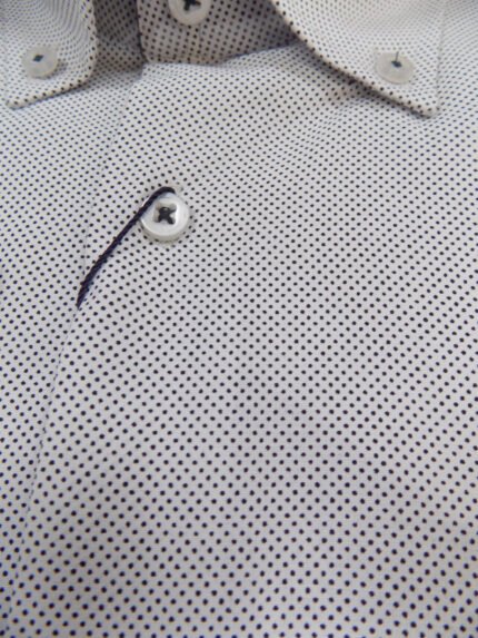 Πουκάμισο Μακρυμάνικο Πουά Λευκό Μεγάλα Μεγέθη / Υπερμεγέθη PG 29512 02