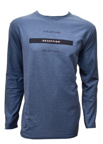 Μπλούζα Μακρυμάνικη Φλάμα Μπλε Μεγάλα Μεγέθη / Υπερμεγέθη RBR 06555