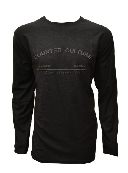 Μπλούζα Μακρυμάνικη Φλάμα Μαύρη Μεγάλα Μεγέθη / Υπερμεγέθη RBR 06556