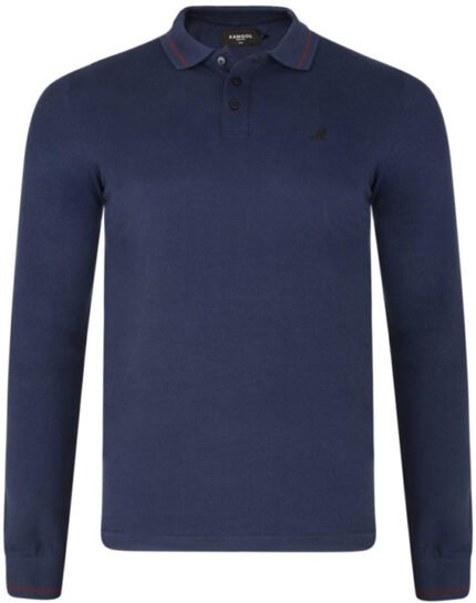 Μπλούζα Μακρυμάνικη Πικέ Σκούρο Μπλε Μεγάλα Μεγέθη / Υπερμεγέθη KGL DENT