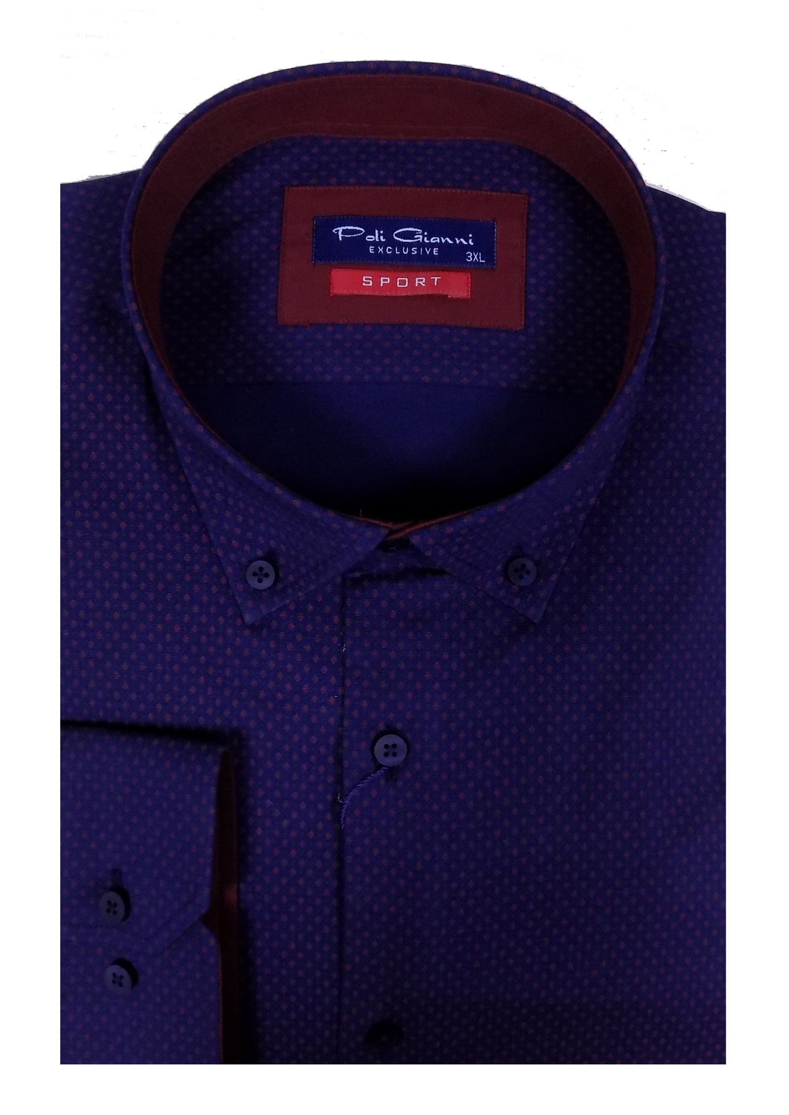 Πουκάμισο Μακρυμάνικο Μοτίβο Σκούρο Μπλε Μεγάλα Μεγέθη / Υπερμεγέθη PG 29392 02 Πουκάμισο Μακρυμάνικο Μοτίβο Σκούρο Μπλε Μεγάλα Μεγέθη / Υπερμεγέθη PG 29392 02